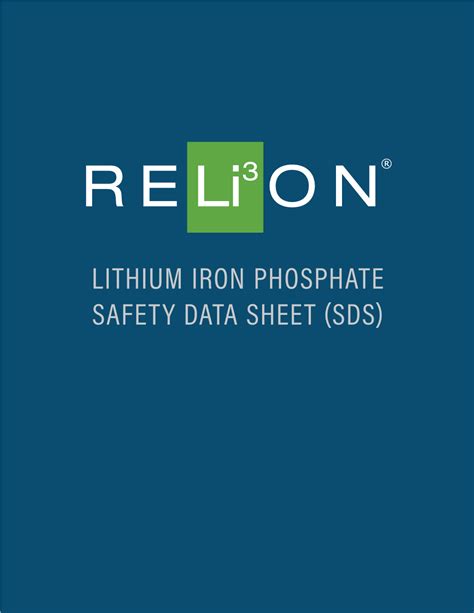 Lithium Iron Phosphate Safety Data Sheet - DocsLib