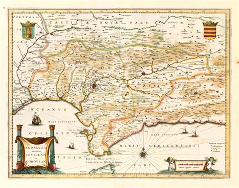 Old antique map of Andalucia, by Henricus Hondius. | Sanderus Antique ...