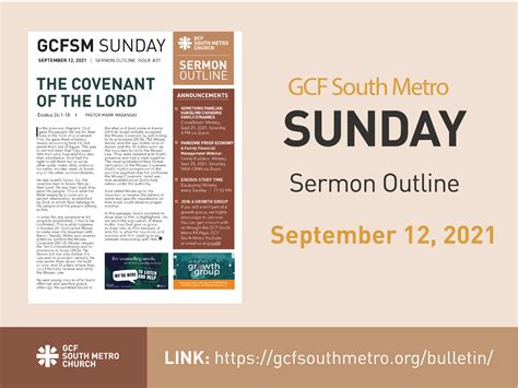 Sunday Bulletin – Sermon Outline, September 12, 2021 – GCF South Metro