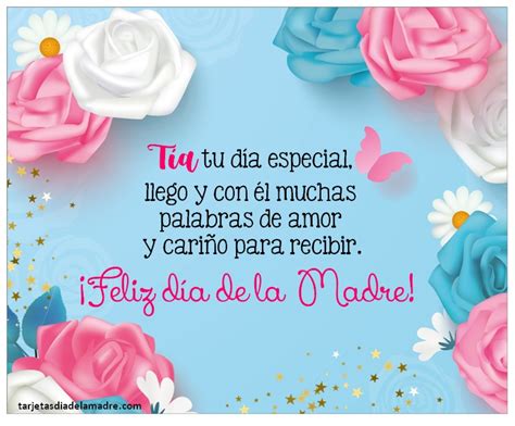 Frases Feliz día de la Madre Tía tarjetas día de la madre