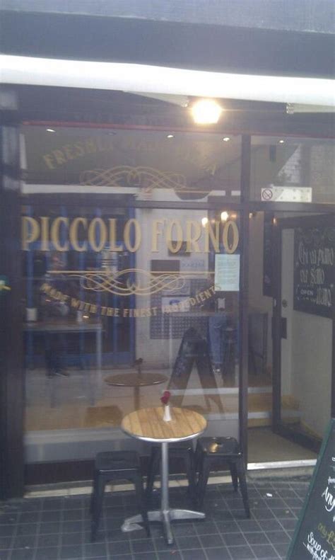 Menu at Piccolo Forno pizzeria, London