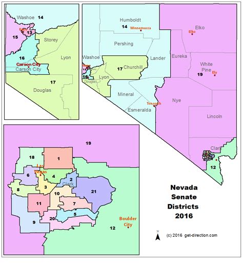 Map of Nevada Senate Districts 2016