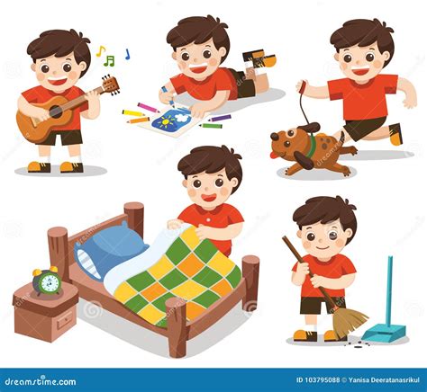 Kids Make Bed Clipart