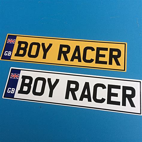 'BOY RACER' NUMBER PLATE STICKERS Decal Heads - Stickers and Decals