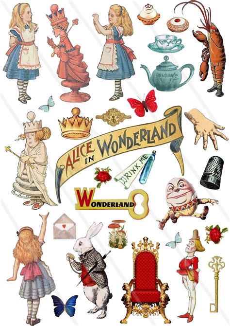 Alice in Wonderland Clipart Alice Clip Art Watercolor Mad - Etsy Canada