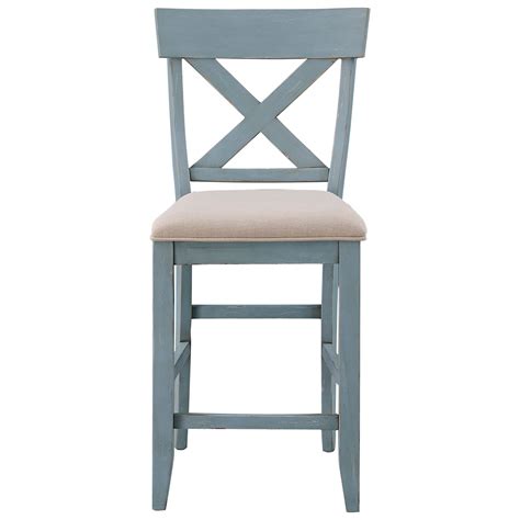 Coast2Coast Home Bar Harbor 40300 Farmhouse Counter-Height Dining Chair with Upholstered Seat ...