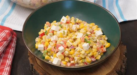 Corn salad with feta cheese recipe - Dinner