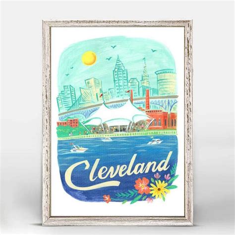 Cleveland Art Print Cleveland Skyline Cleveland Map - Etsy