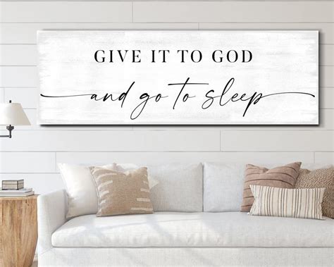 Canvas Picture Poster And Print Give It To God And Go To Sleep Sign Wall Art Canvas Painting For ...