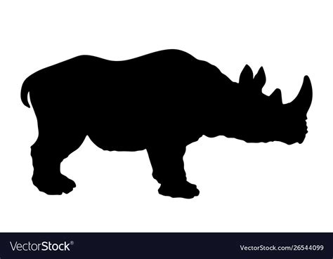 Rhinoceros silhouette rhino isolated on white Vector Image