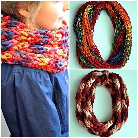 Wonderful DIY Colorful Finger Knitting Scarf