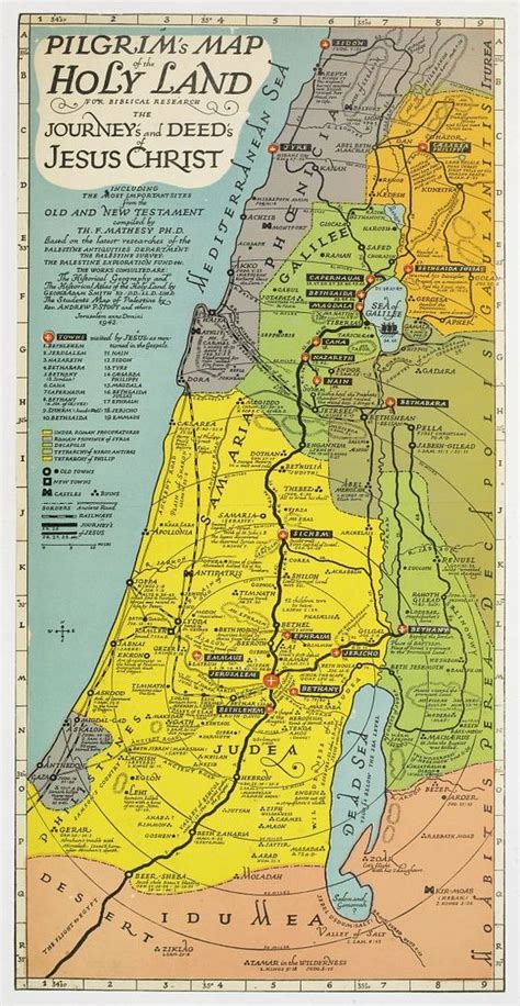 MATHESY, T.F. - Pilgrim's map of the Holy Land : for biblical research ...