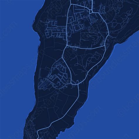 Isle of Portland Vector Map - Dark Blue (AI,PDF) | Boundless Maps