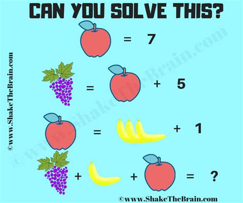 Math Picture Brain Teaser for Students with Answer