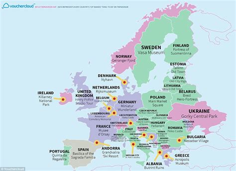 Map reveals the top tourist attraction in every country including Harry Potter studio tour ...