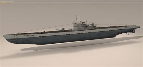 Type IX U-boat submarine 3D Model .max .3ds .fbx .c4d .dxf .mtl ...