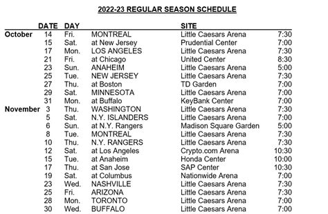 Red Wings Release 2022-23 Regular Season Schedule