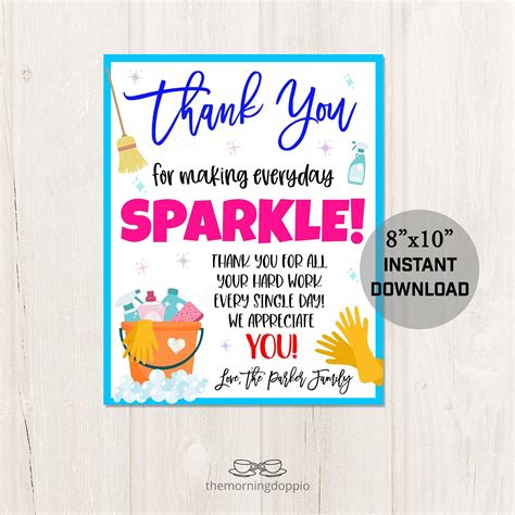 Printable/editable Housekeeping Appreciation Week Thank You - Etsy