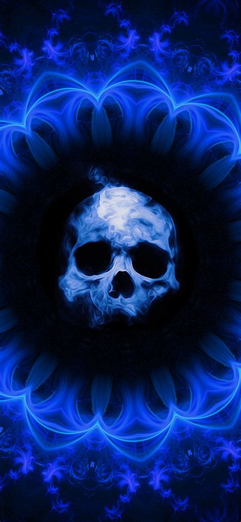 1125x2436 Skull Dark Blue Gothic Fantasy Iphone XS,Iphone 10,Iphone X ,HD 4k Wallpapers,Images ...