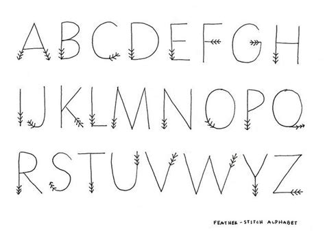 Cute alphabet, letters look like feathers on a arrow via floresita | Lettering, Lettering ...
