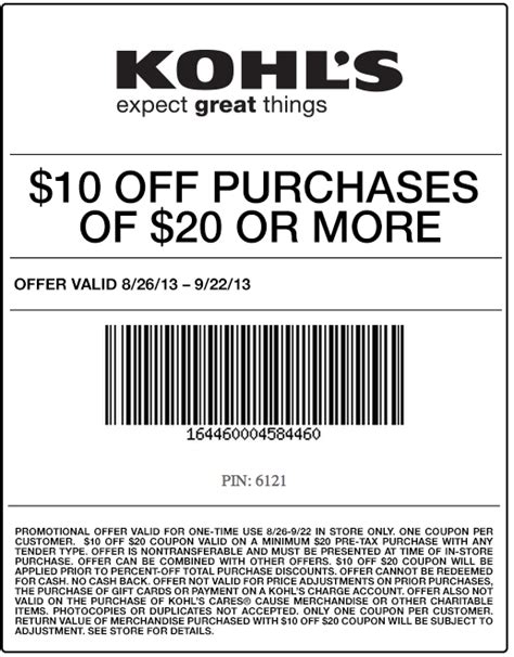 Kohl's: $10 off $20 Printable Coupon | Kohls coupons, Kohls printable coupons, Couponing for ...