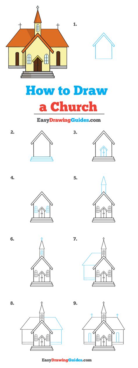 How to Draw a Church - Really Easy Drawing Tutorial