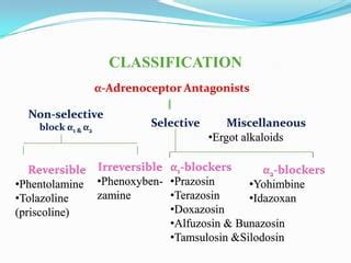 Alpha Adrenergic Blockers List