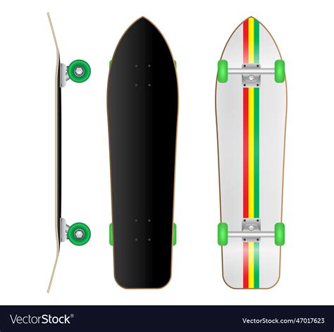 Set of realistic skateboard deck template isolated