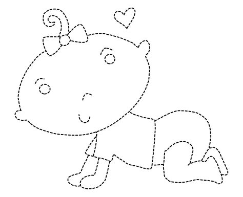 Baby Girl Tracing Worksheet coloring page - Download, Print or Color Online for Free
