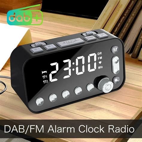 DAB+FM Radio Clock Alarm LED Digital Sleep Bedside Dual Timer Large Size Display - Six Coins ...