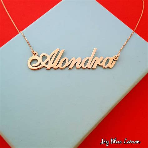 Ashley Name Necklace Order Any Name 14K Solid Pure Gold 14ct - Etsy