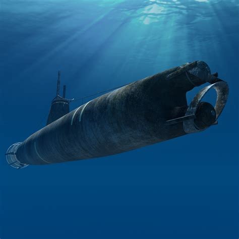 submarine surcouf french 3d model