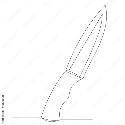 knife outline one line sketch vector Stock Vector | Adobe Stock