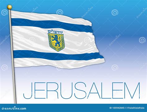 Flag of Jerusalem City, Coat of Arms, Vector Graphic Design, Illustration Stock Vector ...