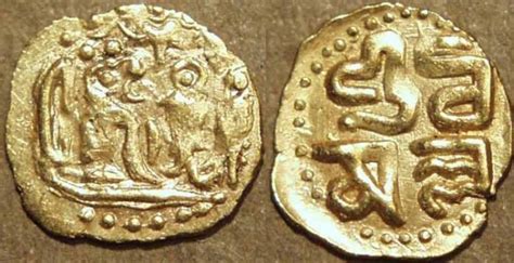 INDIA, CHOLAS: Raja Raja Chola (985-1014) Gold 1/8 kahavanu, Tanjore. SCARCE+CHOICE!