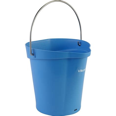 1.5 Gallon Blue Plastic Bucket w/Spout, Stainless Steel Handle