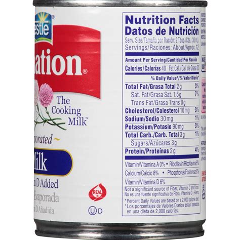 Carnation Condensed Milk Nutrition Label | Blog Dandk