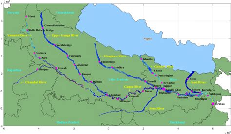 Mike 21C model of Ganga river and its tributaries Yamuna, Ghaghara ...