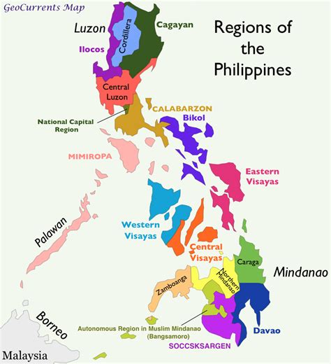 Philippines Regions Map | Regions of the Philippines, Philippine map, Philippine province