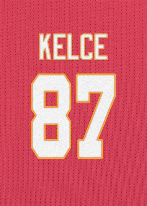 'Travis Kelce 87 Red Jersey' Poster Print by LUONG HUY | Displate ...