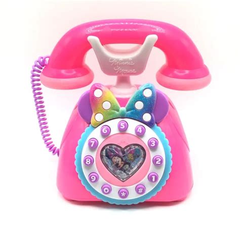 DISNEY JUNIOR MINNIE Mouse Ring Me Rotary Phone Lights and Sounds Hot ...