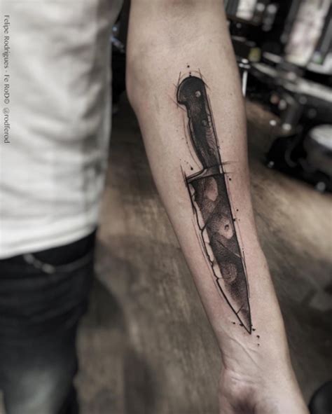 Chef Knife Outline Tattoo - Arm Tattoo's