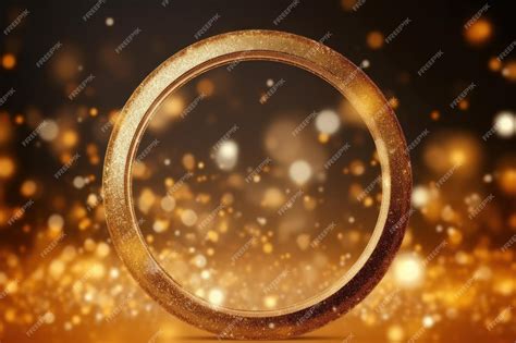 Premium AI Image | Gold circle frame with golden light effects