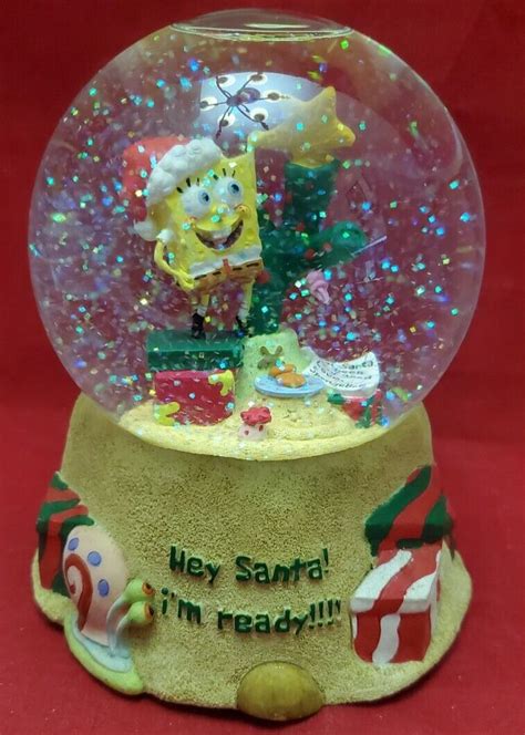 Spongebob Square Pants Christmas Musical Snowglobe plays Deck the Halls ...