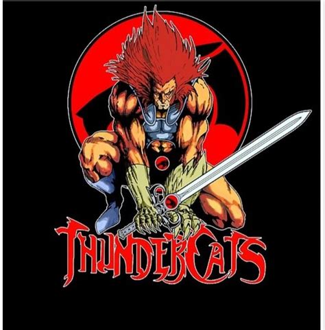 the logo for thunder cats with an image of a demon holding two swords ...