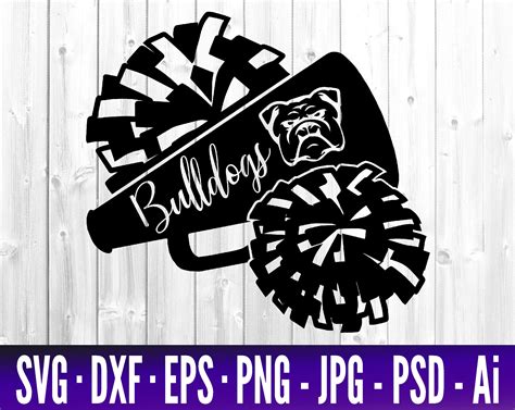 Bulldog Cheer SVG Bulldogs Cheer Mascot SVG Cheerleader - Etsy