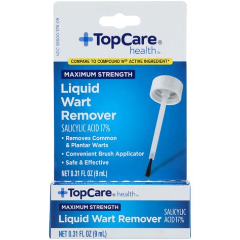 Top Care Maximum Strength Wart Remover Salicylic Acid 17% Liquid (0.31 ...