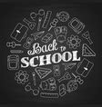 Back to school banner with school supplies Vector Image