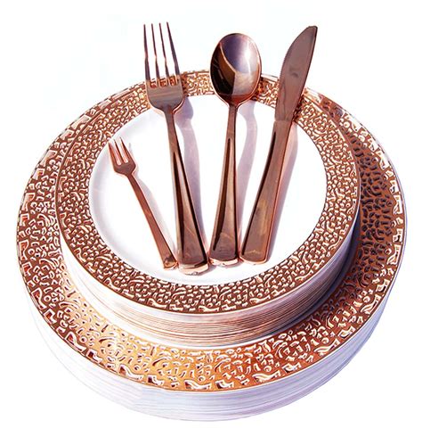 Disposable Plastic Plates Dinner Party Wedding Salad Round Lace Rim Design 150pc - Walmart.com