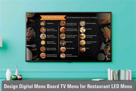 Design digital menu board tv menu for restaurant led menu by Graphics ...